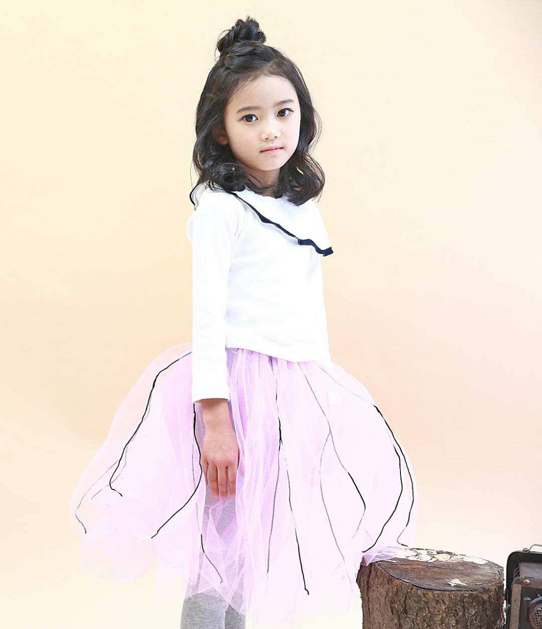 韓國製設計款紗裙褲-淡粉