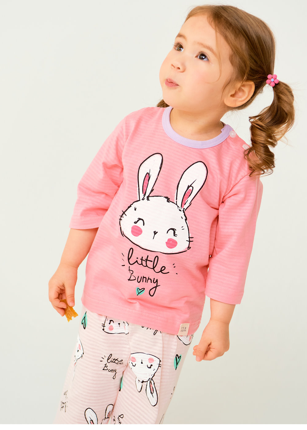 韓國製有機純棉家居服(七分袖)-可愛小兔