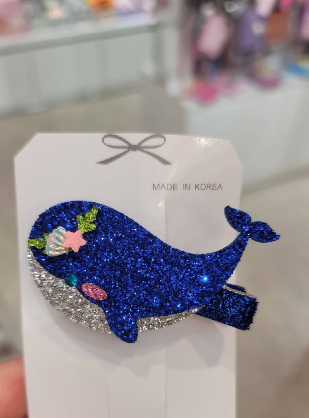 韓國製閃亮髮夾-鯨魚